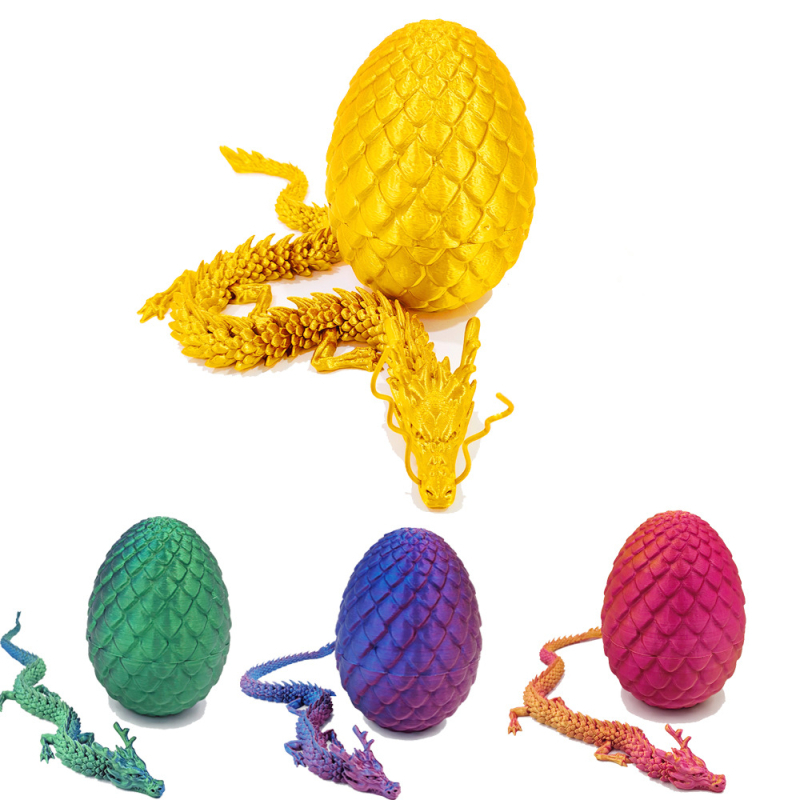 3D ispisani set zmajevog jajeta sa sastavljivim modelom, moderni umjetnički stil, PLA materijal, ukras za vješanje