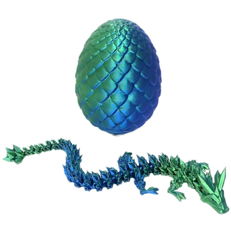3D ispisani set zmajevog jajeta sa sastavljivim modelom, moderni umjetnički stil, PLA materijal, ukras za vješanje