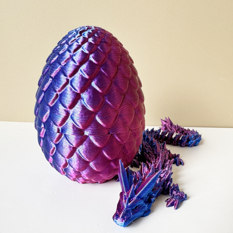 3D ispisani set zmajevog jajeta sa sastavljivim modelom, moderni umjetnički stil, PLA materijal, ukras za vješanje