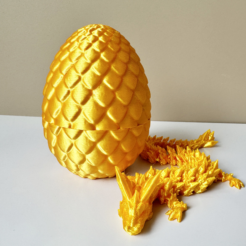 3D ispisani set zmajevog jajeta sa sastavljivim modelom, moderni umjetnički stil, PLA materijal, ukras za vješanje