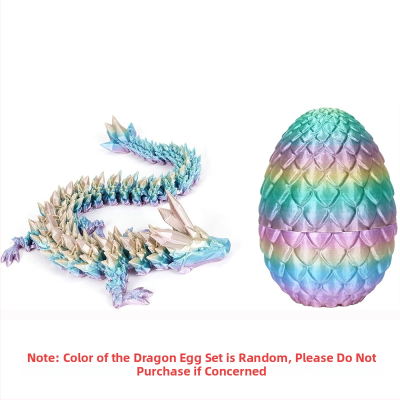 3D ispisani set zmajevog jajeta sa sastavljivim modelom, moderni umjetnički stil, PLA materijal, ukras za vješanje