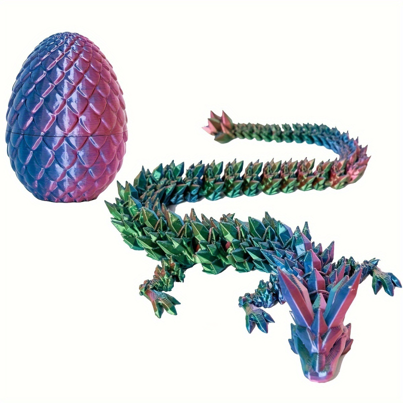 3D ispisani set zmajevog jajeta sa sastavljivim modelom, moderni umjetnički stil, PLA materijal, ukras za vješanje