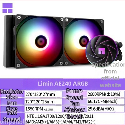 Thermalright Aquaelite CPU hladnjak s ARGB osvjetljenjem i tekućim hlađenjem