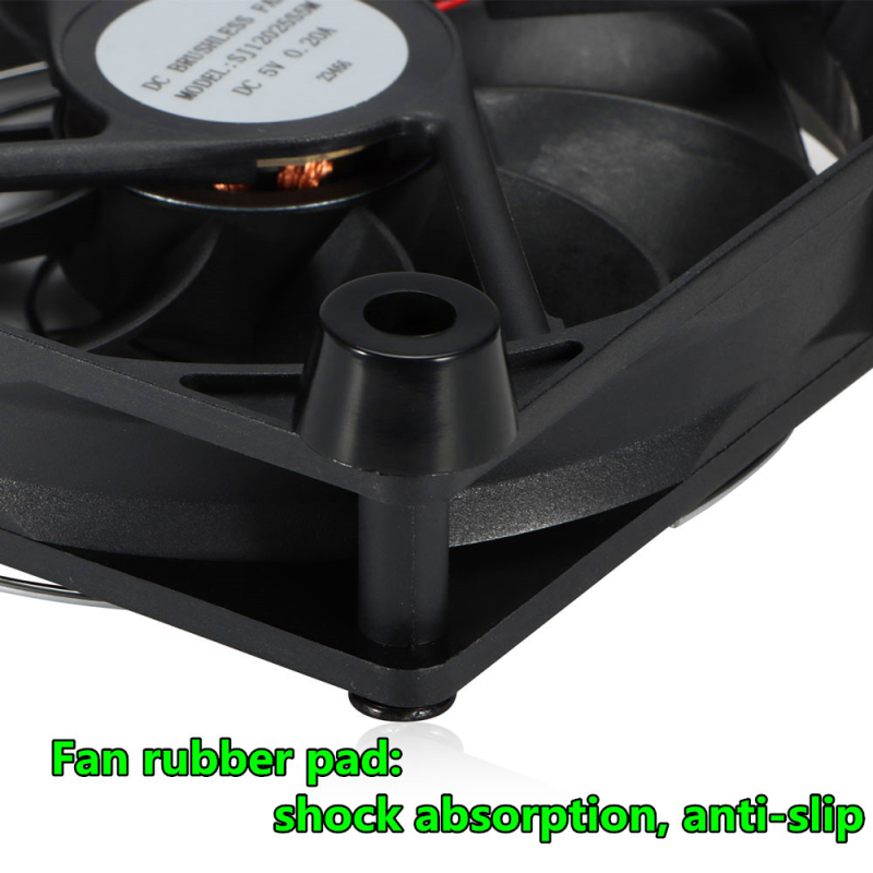 Ventilator za hlađenje 12025, ležaj s uljem, brzina 1800–2800 RPM, zračno hlađenje, USB sučelje 4