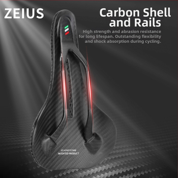 Σέλα ποδηλάτου – ZEIUS, 3D εκτύπωση, ράγες από ανθρακονήματα / μαξιλαράκι ρητίνης, για ποδήλατο βουνού