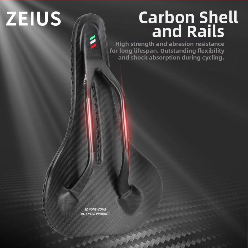 Σέλα ποδηλάτου – ZEIUS, 3D εκτύπωση, ράγες από ανθρακονήματα / μαξιλαράκι ρητίνης, για ποδήλατο βουνού