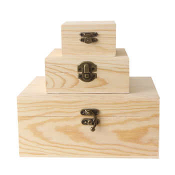 Cutie pătrată din lemn de pin pentru bijuterii, cu capac superior și inferior, gravură, personalizabilă, imprimare logo disponibil