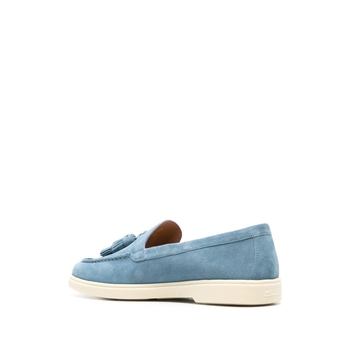 Ženski loafersi od ovčje semiš kože; oštar vrh; niski potplat 1–3 cm; gumeni potplat