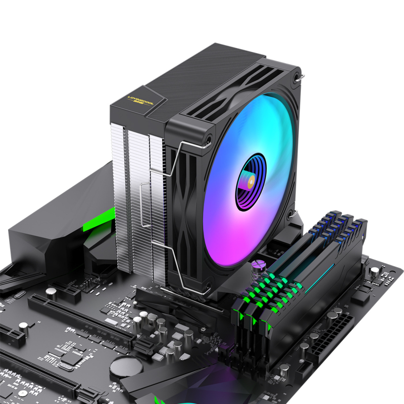 Lovingcool5 Hladnjak CPU s bakrenim cijevima – toranski zračni hlađenje s ARGB ventilatorom, 5 toplovnih cijevi