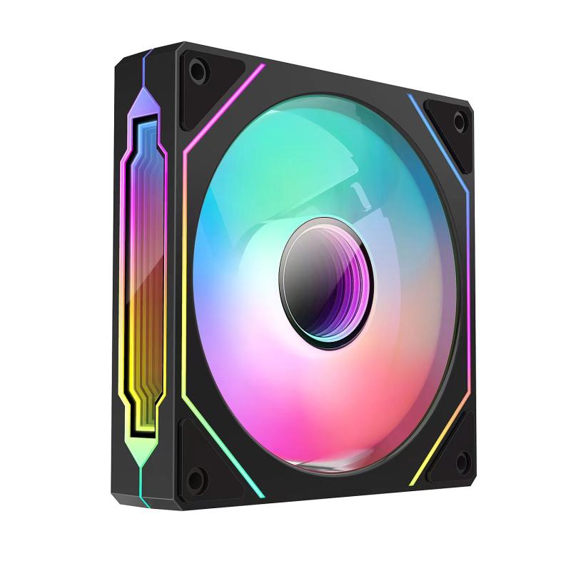 Ventilator de răcire pentru carcasă desktop cu iluminare ARGB, rulment hidraulic, 1200 RPM, zgomot 30 dB, durată de viață 30000 h