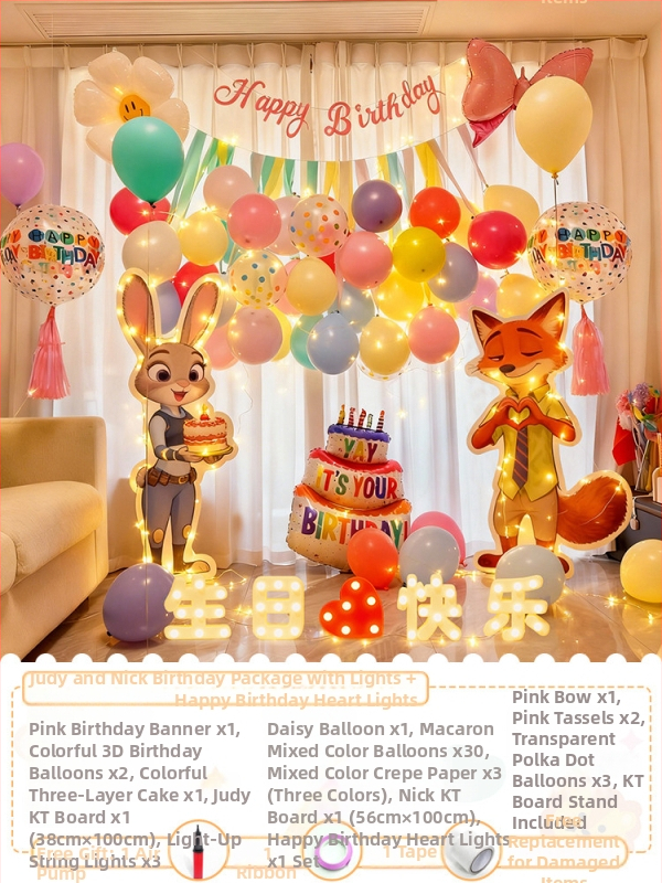 Zootopia tema rođendanski backdrop – KT ploča, PVC, unutarnje korištenje (Judy Hopps i Nick Wilde)