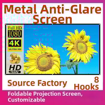 Sklopivi projekcijski ekran NICEFOUR SK2, metalni anti-odražavajući ekran, prijenosni 4K HD projekcijski ekran, težina 290–920 g