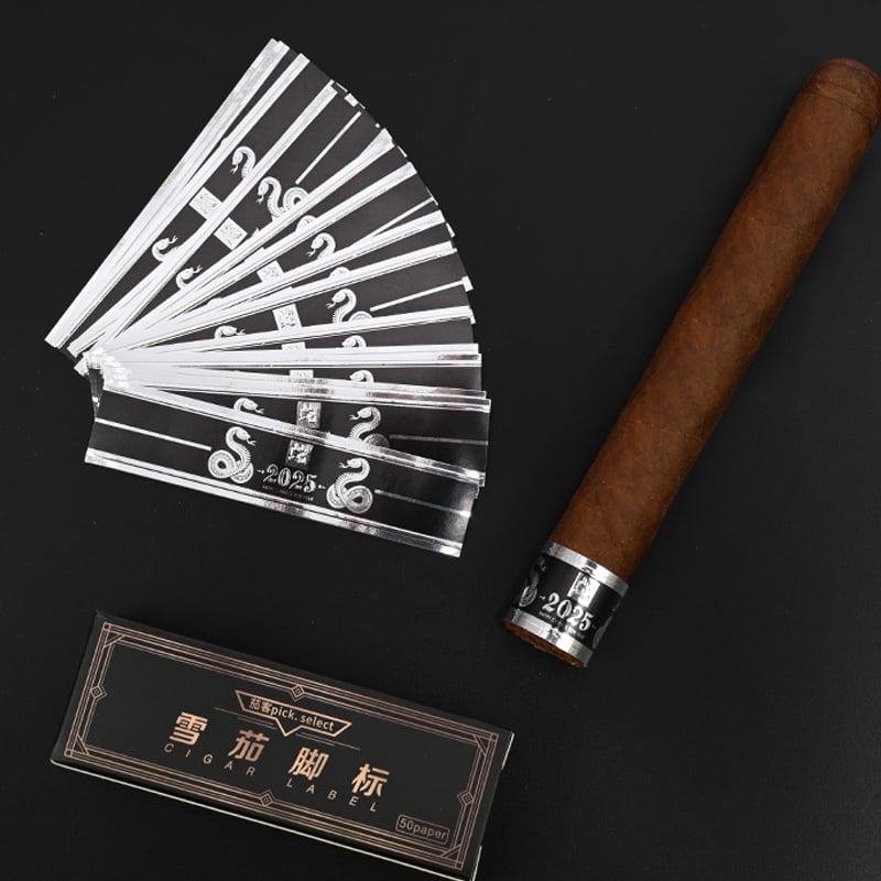 Προστατευτικό διακοσμητικό patch για το τελείωμα της πούρας - χειροποίητο, με αυτοκόλλητη βάση, πλαστικό, σχέδιο Έτος του Φιδιού, στυλ ελαφριάς πολυτέλειας