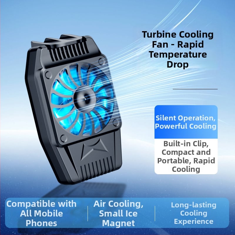 Αερόψύκτης κινητού H15 με μπαταρία, ρυθμιζόμενος σε τρεις ταχύτητες, γρήγορη ψύξη, συμβατό με κινητά τηλέφωνα με οθόνη αφής