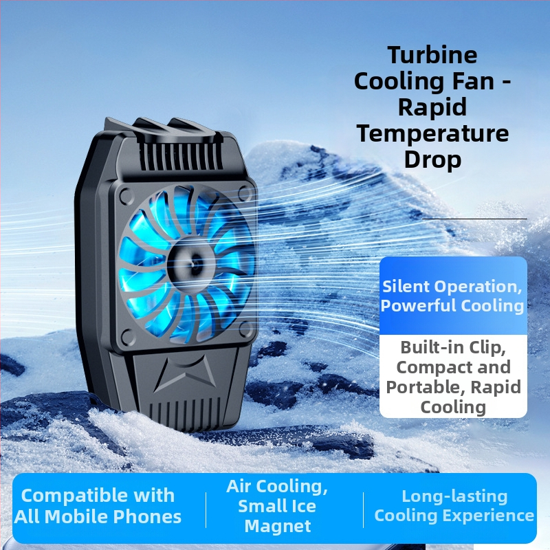 Αερόψύκτης κινητού H15 με μπαταρία, ρυθμιζόμενος σε τρεις ταχύτητες, γρήγορη ψύξη, συμβατό με κινητά τηλέφωνα με οθόνη αφής