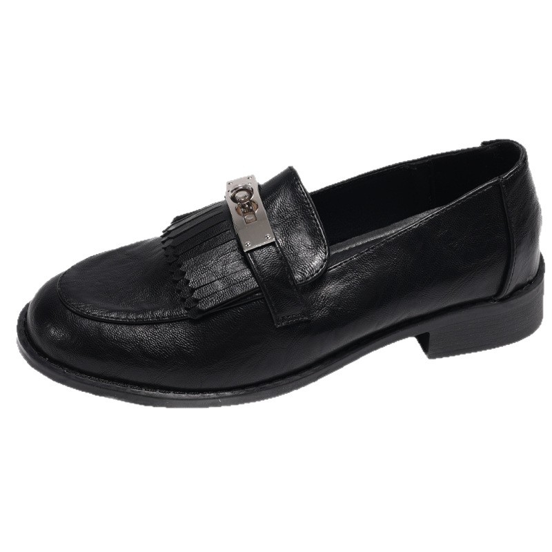 Ženski loaferi od PU gornje strane, okrugli vrh, Slip-On zatvaranje, srednja visina potpetice 3-6 cm, gumeni đon