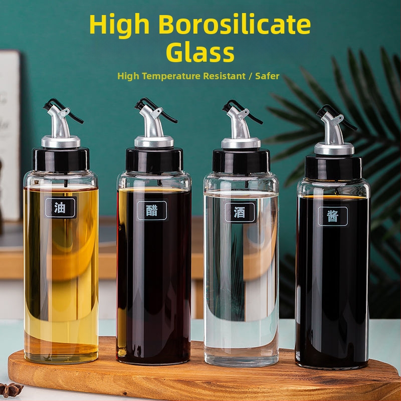 Posuda za ulje od visok borosilikatnog stakla, vodonepropusna, s automatskim otvaranjem i zatvaranjem, otporna na visoke temperature, pogodna za ulje, ocat i začine