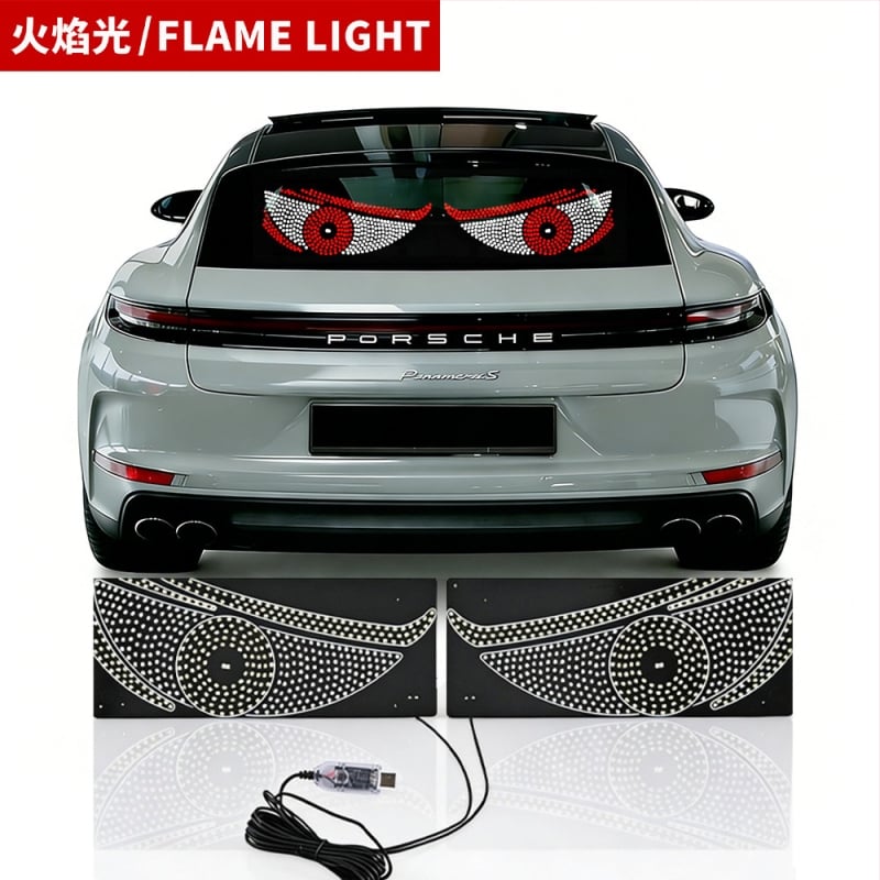 Démon szem LED kijelző autóhoz, akril, XS1, USB-tápellátás 5V 1W, első és hátsó ablakokra ragasztóval