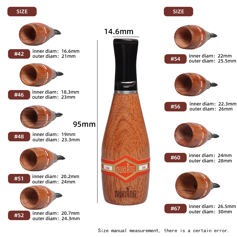 Στόμιο για πούρα με φίλτρο — φορητό ξύλινο σώμα, κυκλοφορικό φιλτράρισμα, πολλαπλοί διαμέτροι, διαθέσιμη παραμετροποίηση