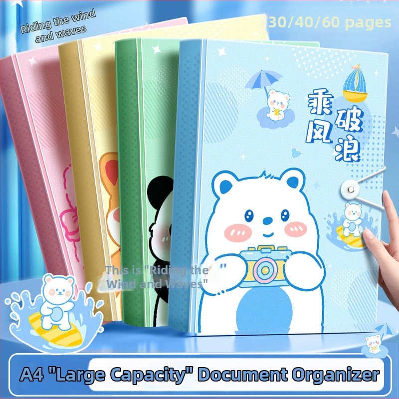 A4 priehradka na dokumenty s priehľadnými vložkami, PP materiál, 60 strán, hrúbka 0.55 mm, Slow Work