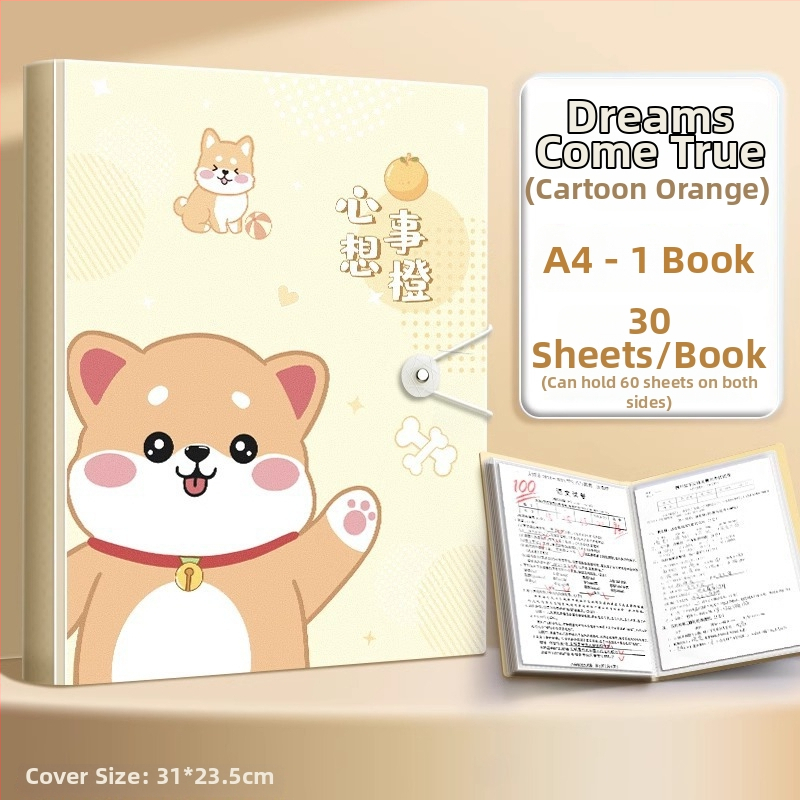 A4 priehradka na dokumenty s priehľadnými vložkami, PP materiál, 60 strán, hrúbka 0.55 mm, Slow Work