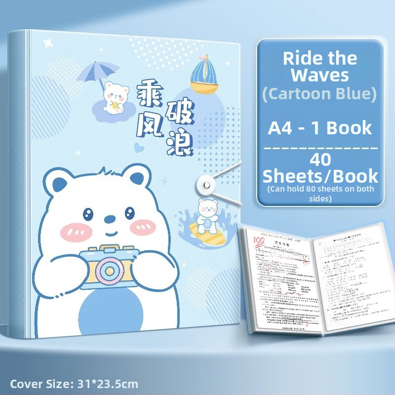 A4 priehradka na dokumenty s priehľadnými vložkami, PP materiál, 60 strán, hrúbka 0.55 mm, Slow Work