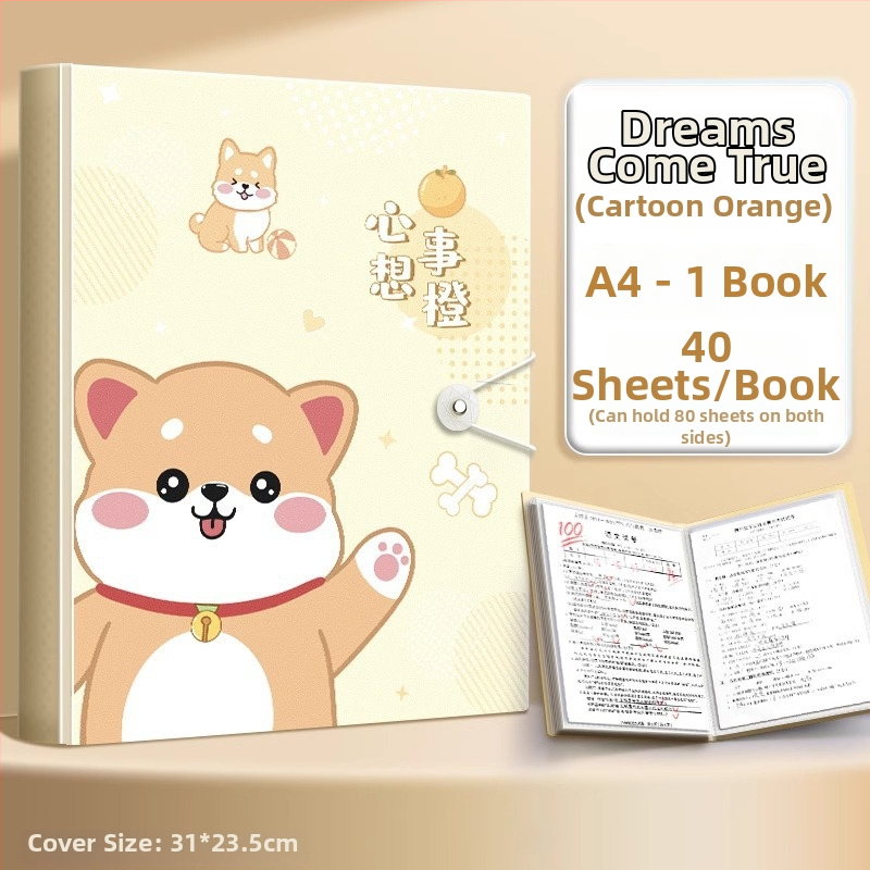 A4 priehradka na dokumenty s priehľadnými vložkami, PP materiál, 60 strán, hrúbka 0.55 mm, Slow Work