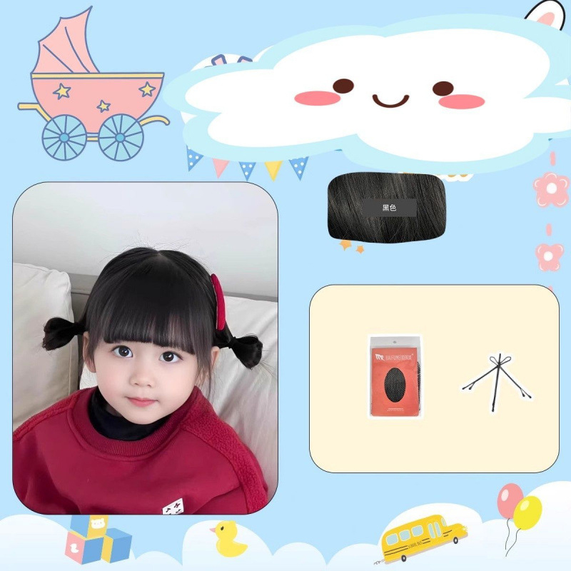 Dječja perika, duga ravna kosa, anime stil, visokotemperaturna vlakna, strojno tkanje