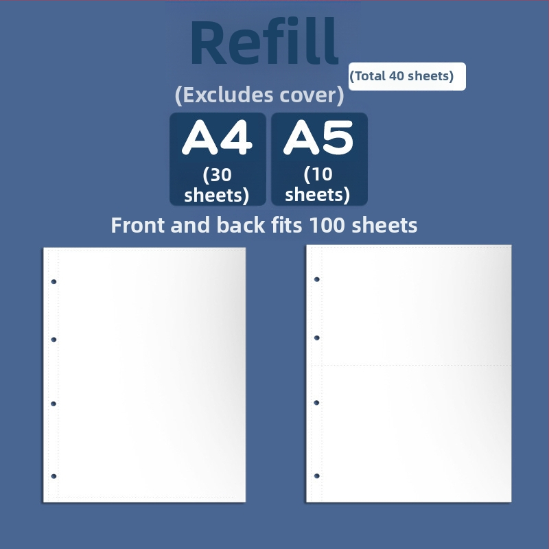 Plastová knižka na zber certifikátov, s 3 dierami, značka youka, model 0526, 40 strán