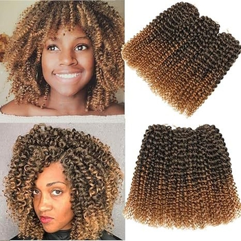 8/10/12-inčne Marlybob Crochet Hair sintetička duga kovrčava perika pahuljasta