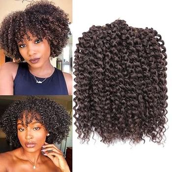 8/10/12-inčne Marlybob Crochet Hair sintetička duga kovrčava perika pahuljasta