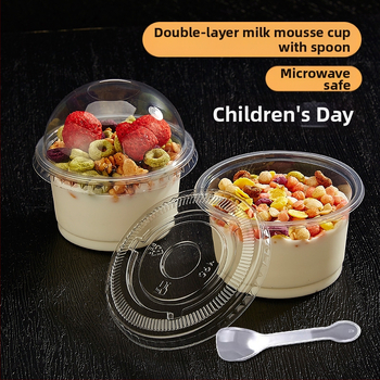 Emperor čaše za puding – jednokratne čaše za desert s poklopcem, kapacitet 201–300 ml, pogodne za puding, žele, jogurt, sladoled, mousse
