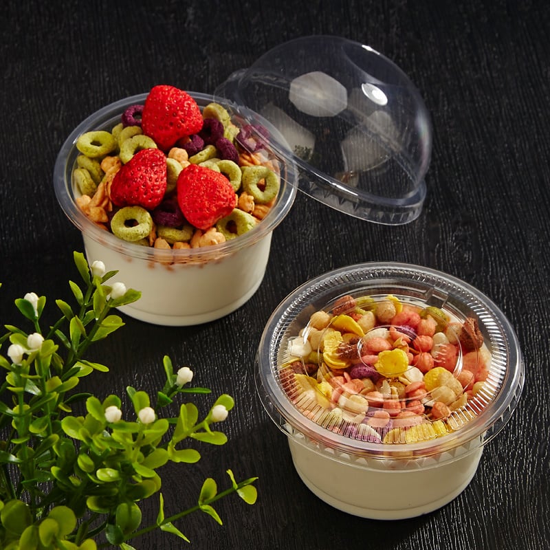 Emperor čaše za puding – jednokratne čaše za desert s poklopcem, kapacitet 201–300 ml, pogodne za puding, žele, jogurt, sladoled, mousse