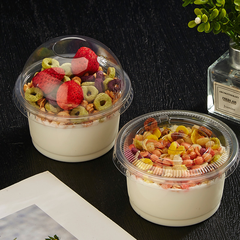 Emperor čaše za puding – jednokratne čaše za desert s poklopcem, kapacitet 201–300 ml, pogodne za puding, žele, jogurt, sladoled, mousse