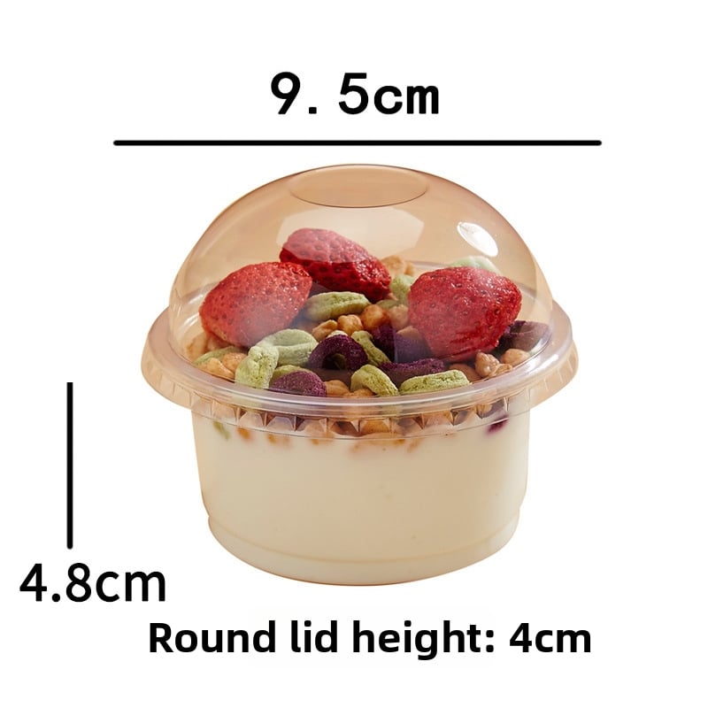 Emperor čaše za puding – jednokratne čaše za desert s poklopcem, kapacitet 201–300 ml, pogodne za puding, žele, jogurt, sladoled, mousse