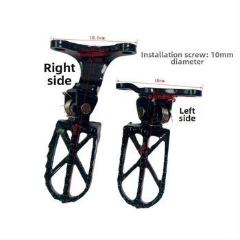 Predné pedále z hliníkovej zliatiny a posilnená zadná pedálová doska pre terénny motocykel CQR, povrchová úprava pečená farba