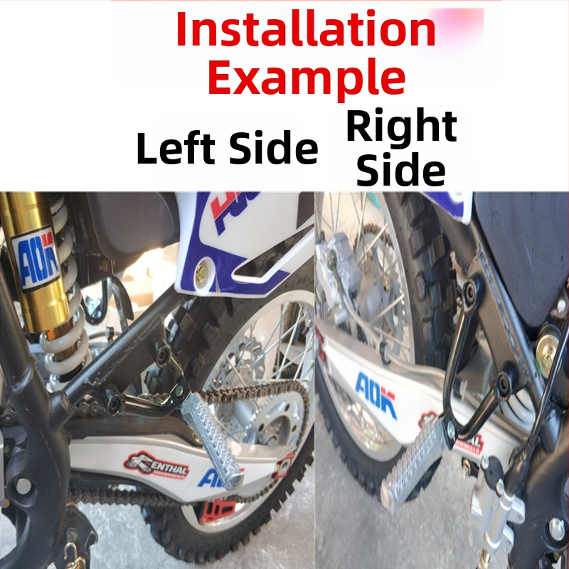 Predné pedále z hliníkovej zliatiny a posilnená zadná pedálová doska pre terénny motocykel CQR, povrchová úprava pečená farba