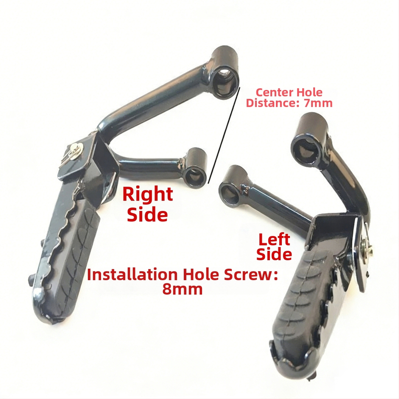 Predné pedále z hliníkovej zliatiny a posilnená zadná pedálová doska pre terénny motocykel CQR, povrchová úprava pečená farba