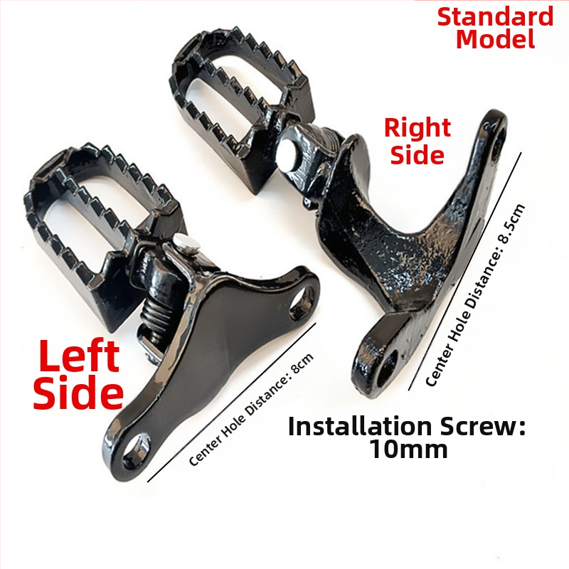 Predné pedále z hliníkovej zliatiny a posilnená zadná pedálová doska pre terénny motocykel CQR, povrchová úprava pečená farba