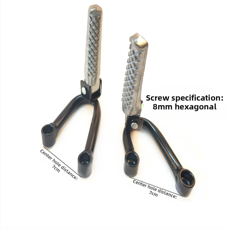 Predné pedále z hliníkovej zliatiny a posilnená zadná pedálová doska pre terénny motocykel CQR, povrchová úprava pečená farba