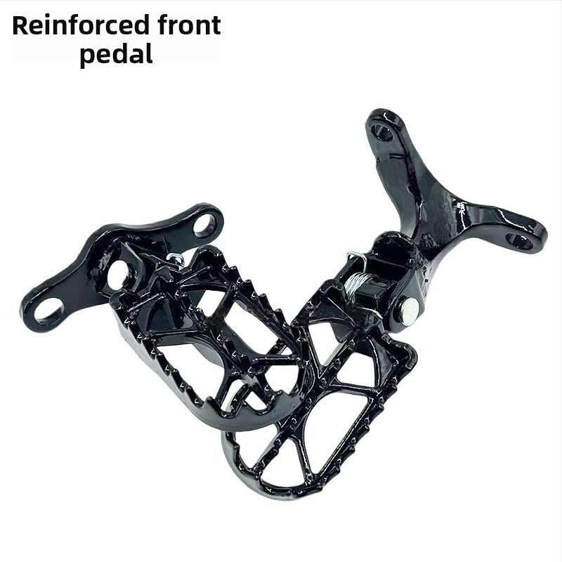 Predné pedále z hliníkovej zliatiny a posilnená zadná pedálová doska pre terénny motocykel CQR, povrchová úprava pečená farba