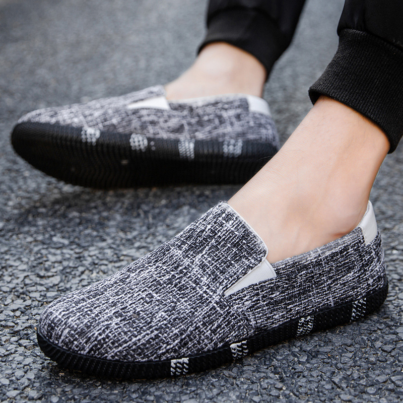 Muške Slip-On casual tenisice - prozračan platneni gornji dio, gumena potplat, lagane, okrugli vrh