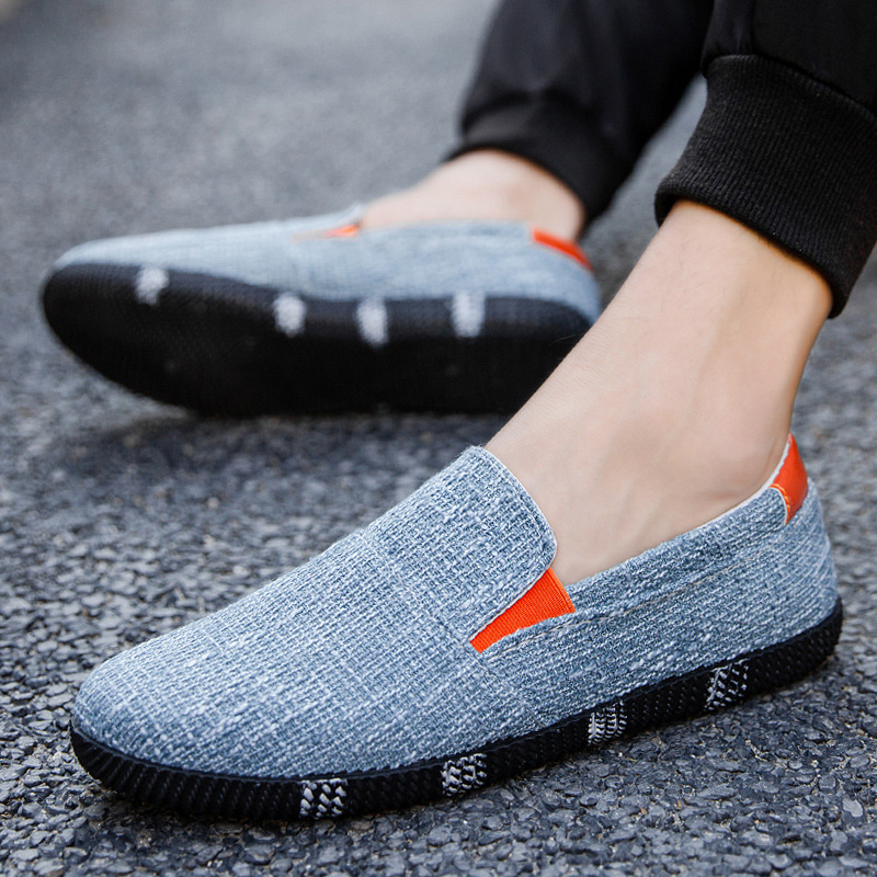 Muške Slip-On casual tenisice - prozračan platneni gornji dio, gumena potplat, lagane, okrugli vrh