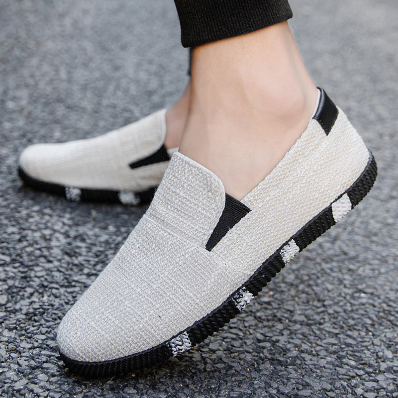 Muške Slip-On casual tenisice - prozračan platneni gornji dio, gumena potplat, lagane, okrugli vrh