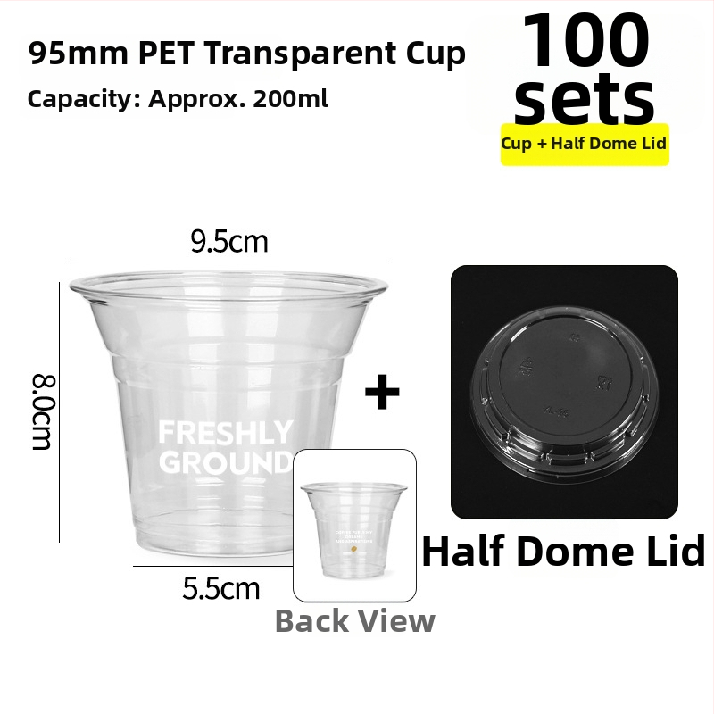 Jednokratna PET čaša za hladne napitke s poklopcem – plastična čaša za ponijeti s otiskom logotipa