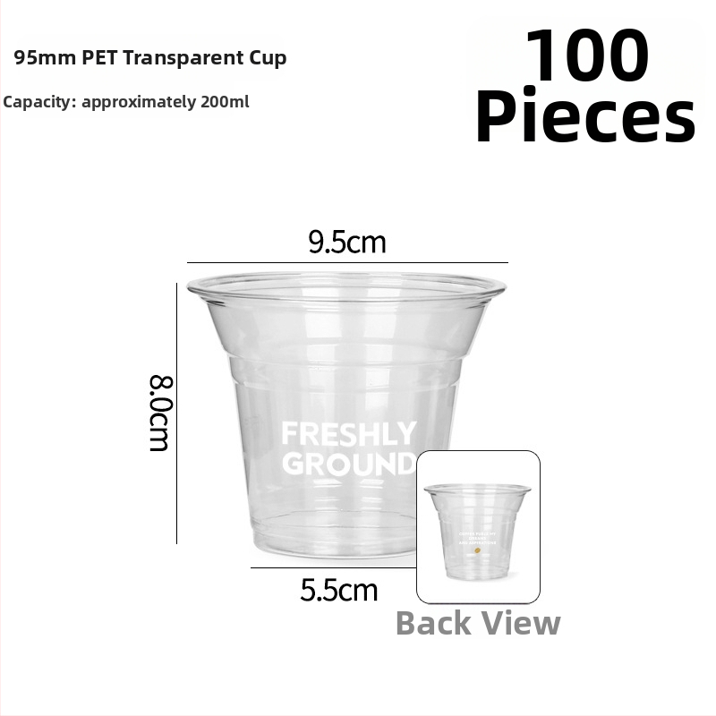 Jednokratna PET čaša za hladne napitke s poklopcem – plastična čaša za ponijeti s otiskom logotipa