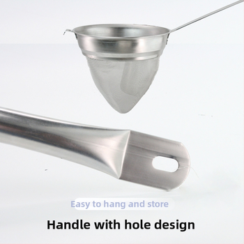 Konična mrežasta cjediljka od 304 nehrđajućeg čelika, s jednim kukom, moderni minimalistički dizajn, mogućnost prilagodbe