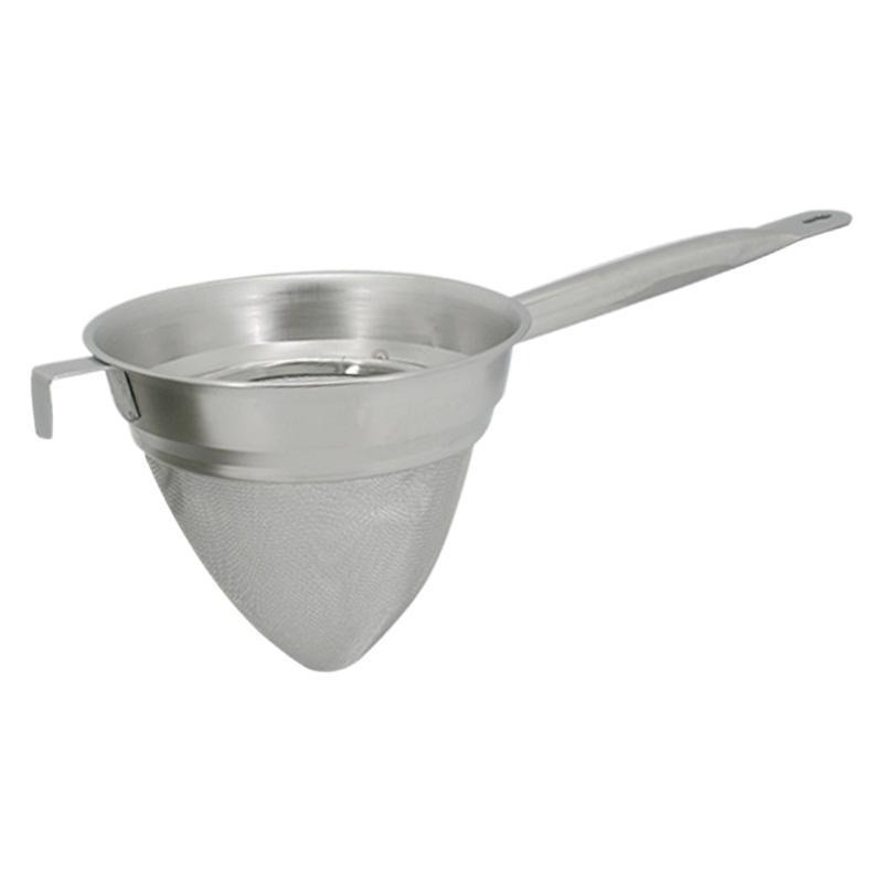 Konična mrežasta cjediljka od 304 nehrđajućeg čelika, s jednim kukom, moderni minimalistički dizajn, mogućnost prilagodbe