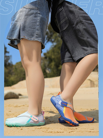 Dječje cipele za rijeke i vodene sportove s Velcro zatvaranjem, protuklizna gumena potplat, gornji dio od mrežaste tkanine, brzo sušeće, srednje visine