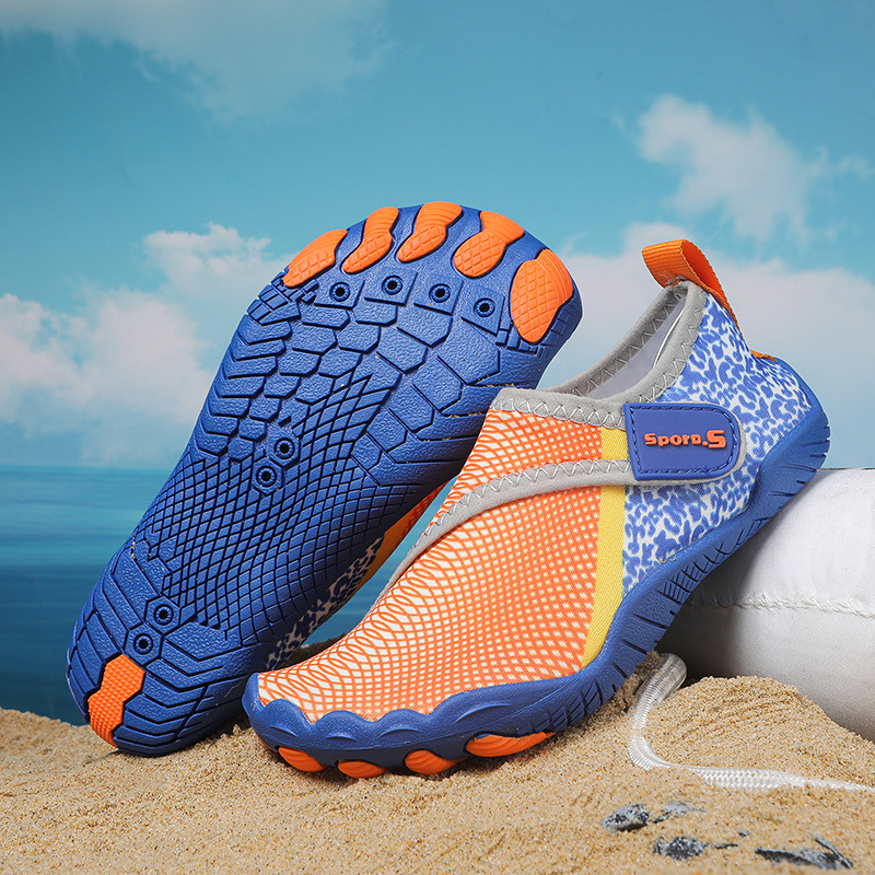 Dječje cipele za rijeke i vodene sportove s Velcro zatvaranjem, protuklizna gumena potplat, gornji dio od mrežaste tkanine, brzo sušeće, srednje visine